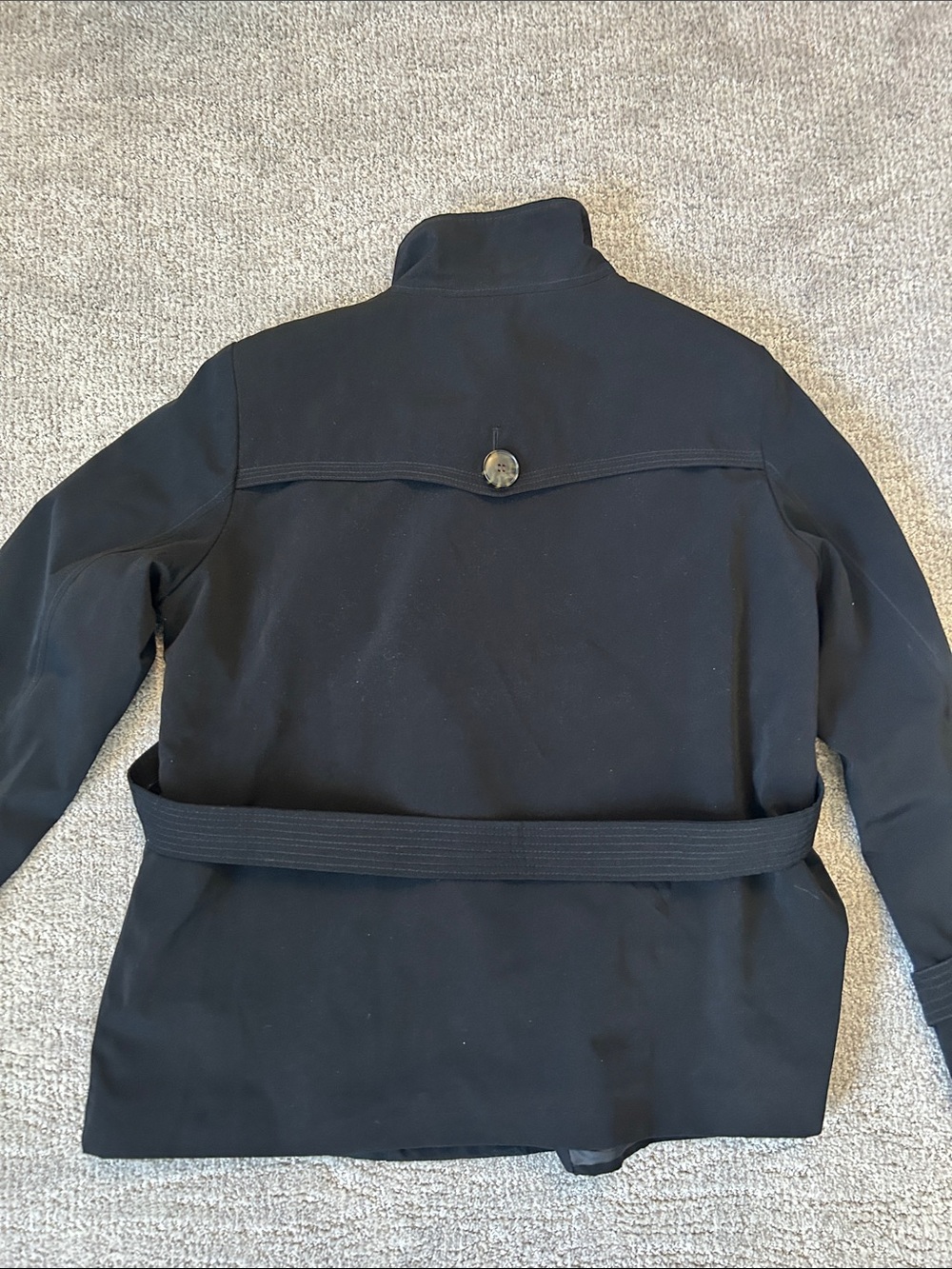 Braetan Black Double-Breasted Trench Coat - Picture 3 of 3
